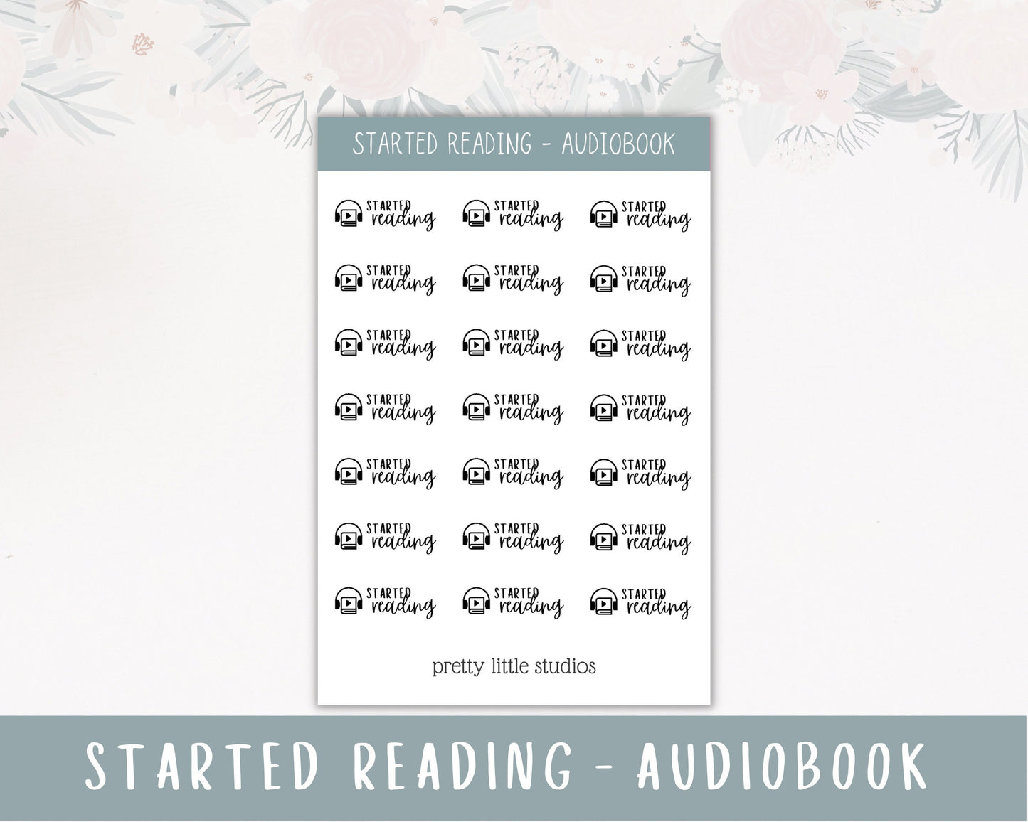 Started Reading Icon Sticker Sheet - Reading Journal Stickers - Audiobook Stickers -Ebook Stickers - Book Tracking Stickers