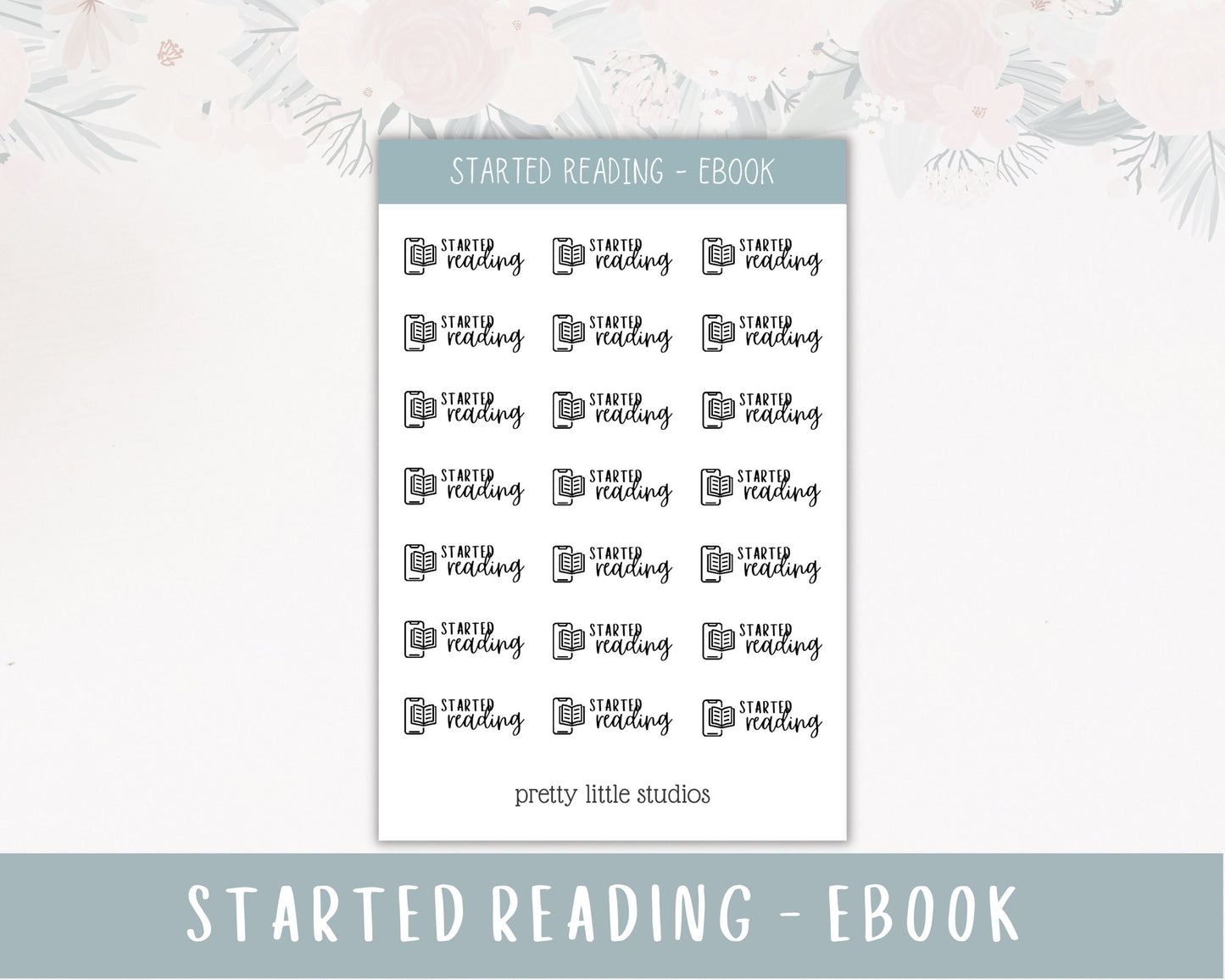 Started Reading Icon Sticker Sheet - Reading Journal Stickers - Audiobook Stickers -Ebook Stickers - Book Tracking Stickers