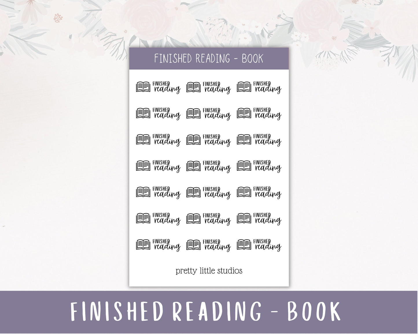 Finished Reading Icon Sticker Sheet - Reading Journal Stickers - Audiobook Stickers -Ebook Stickers - Finished Book Stickers