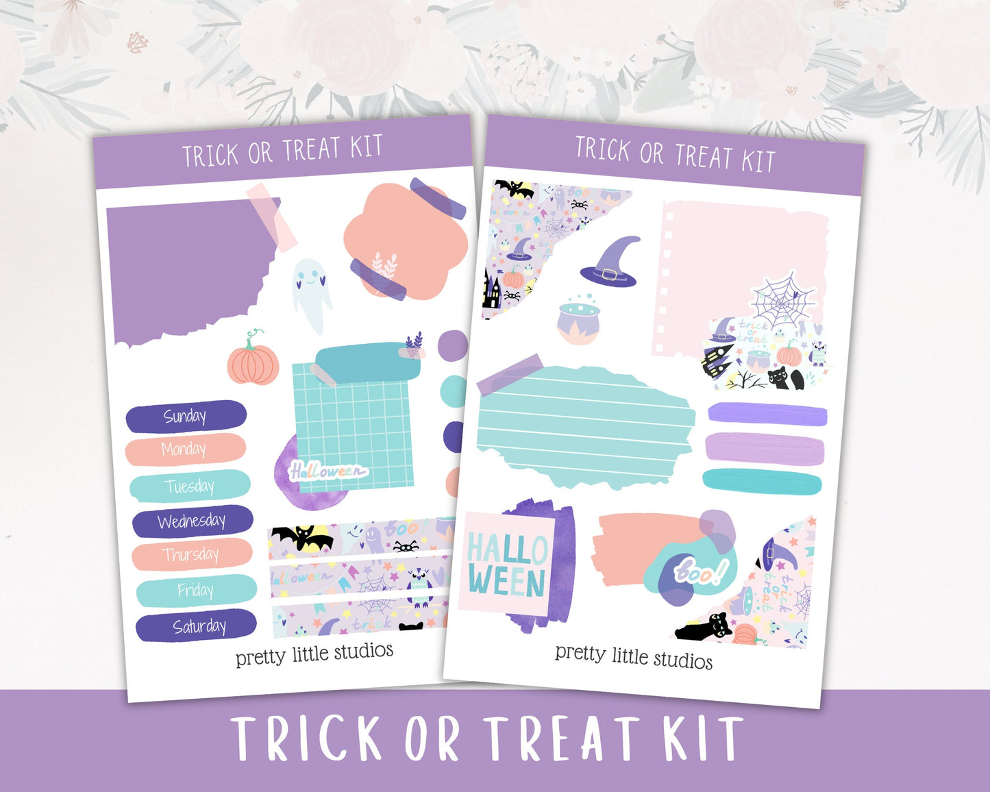 Trick or Treat - Halloween Weekly Kit for Planners - Halloween Journal Sticker Kit - Halloween Planner Stickers - Halloween Journal Stickers