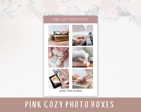 Pink Cozy Photo Boxes Sticker Sheets