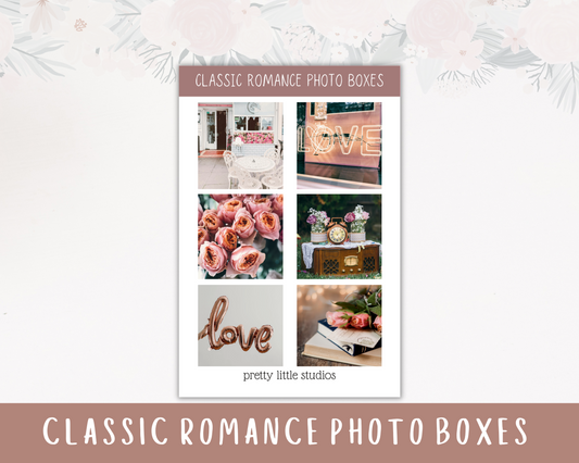 Classic Romance Valentine's Day Stickers Photo Boxes Sticker Sheet