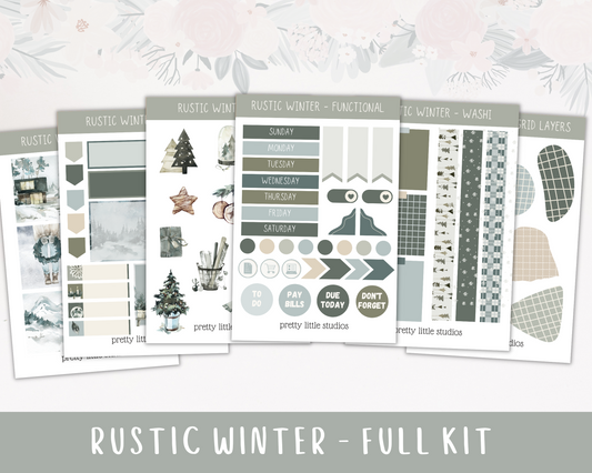 Rustic Winter Happy Planner Classic Standard Vertical Weekly Sticker Kit