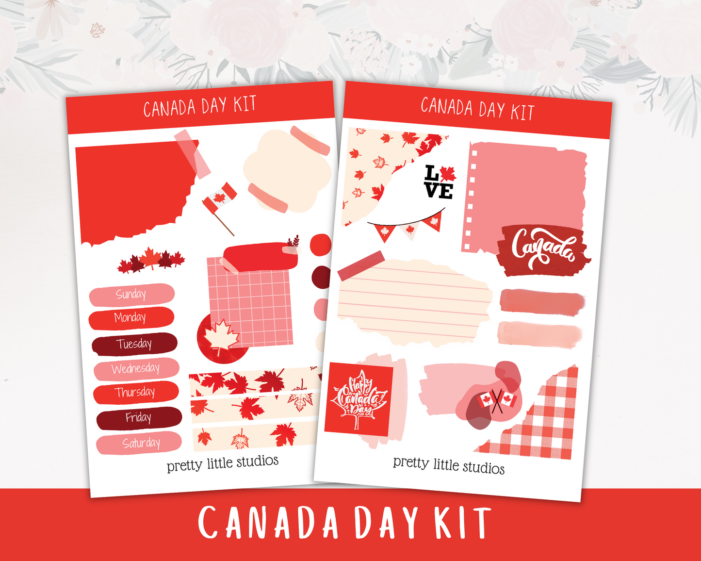 Canada Day Journaling Sticker Kit