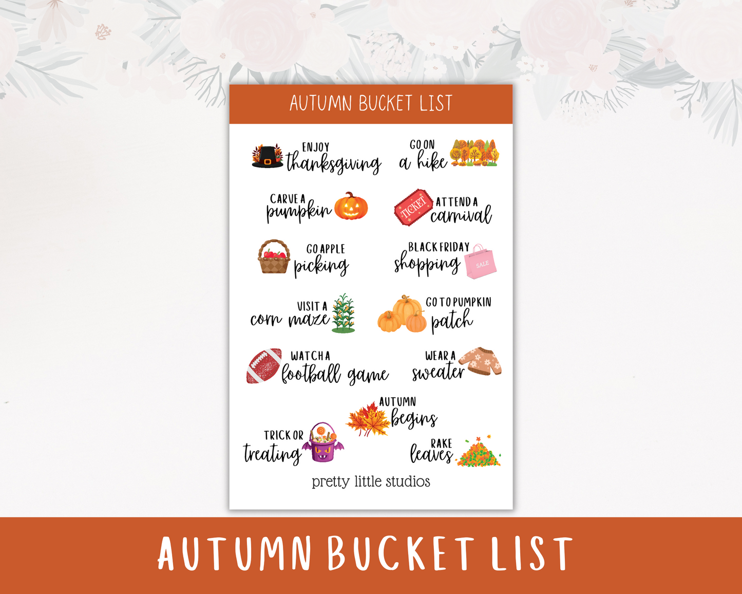 Autumn Bucket List Seasonal Decorative Sticker Sheets