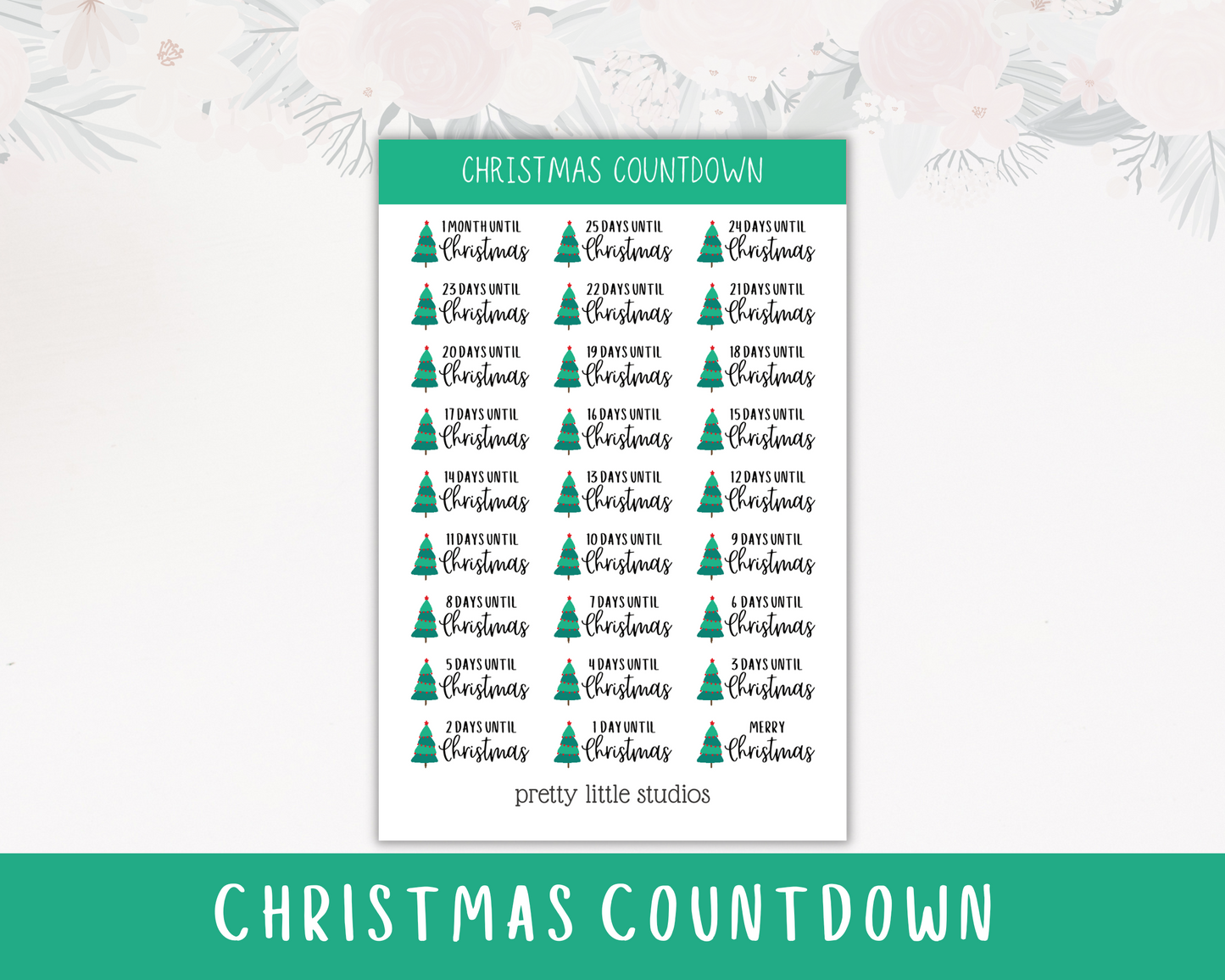 Christmas Countdown Holiday Decorative Sticker Sheets - Countdown to Christmas