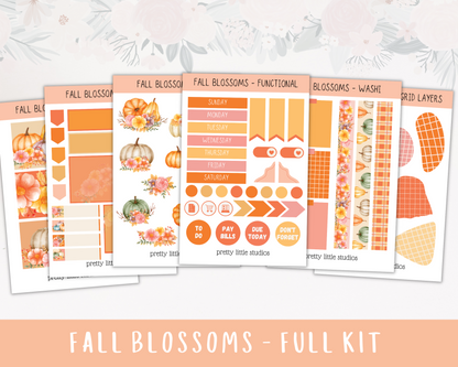 Fall Blossoms Happy Planner Classic Standard Vertical Sticker Kit