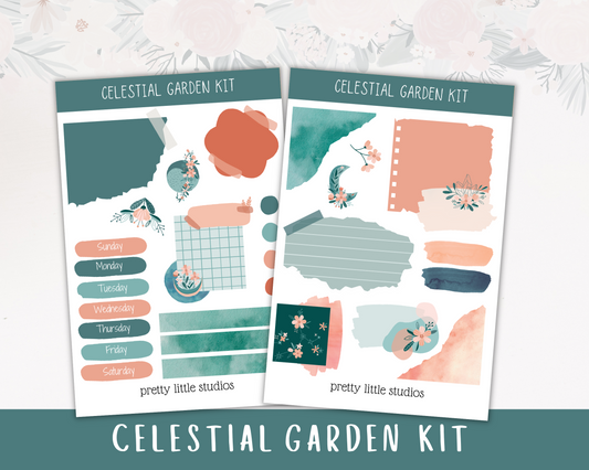 Celestial Garden Journaling Mini Kit - Bullet Journal Sticker Kit - BuJo Sticker Kit
