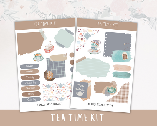 Tea Time Journaling Mini Kit - Bullet Journal Sticker Kit - BuJo Sticker Kit