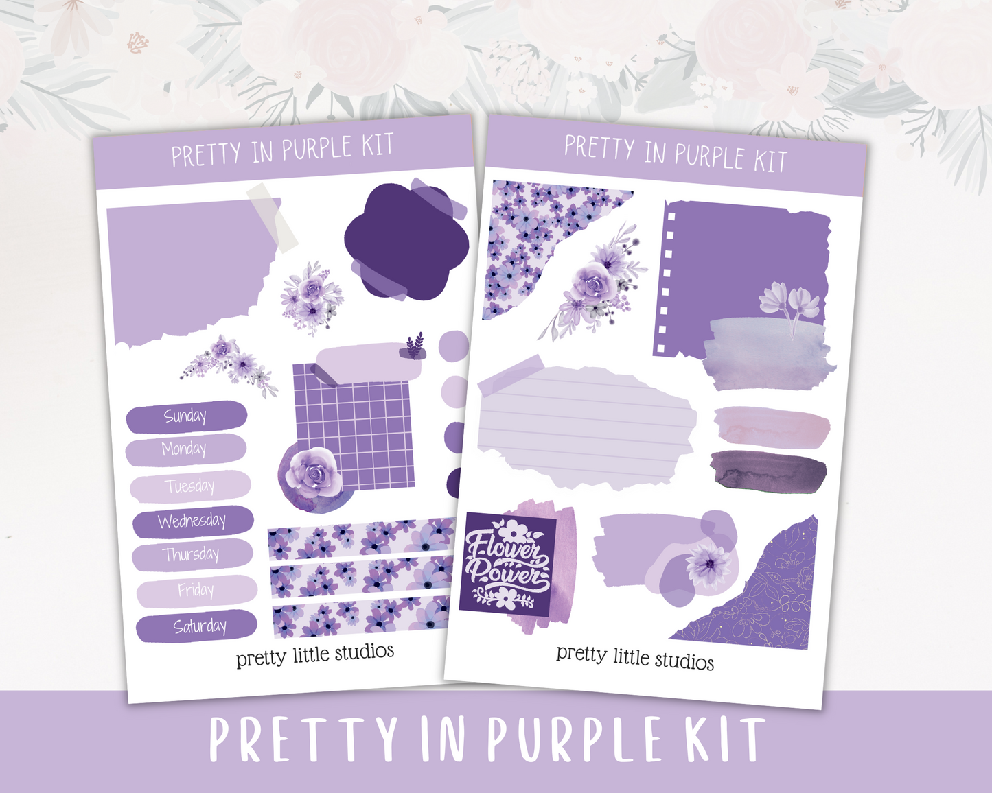 Pretty In Purple Journaling Mini Kit - Bullet Journal Sticker Kit - BuJo Sticker Kit