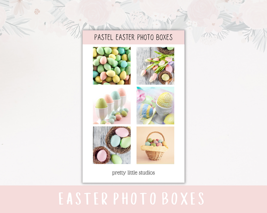 Easter Pastel Photo Boxes Sticker Sheet - Bullet Journal Stickers - Easter Stickers - Photo Boxes Stickers
