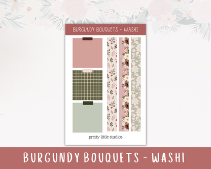 Burgundy Bouquets Happy Planner Classic Standard Vertical Weekly Sticker Kit
