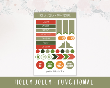 Holly Jolly Christmas Happy Planner Classic Standard Vertical Weekly Sticker Kit