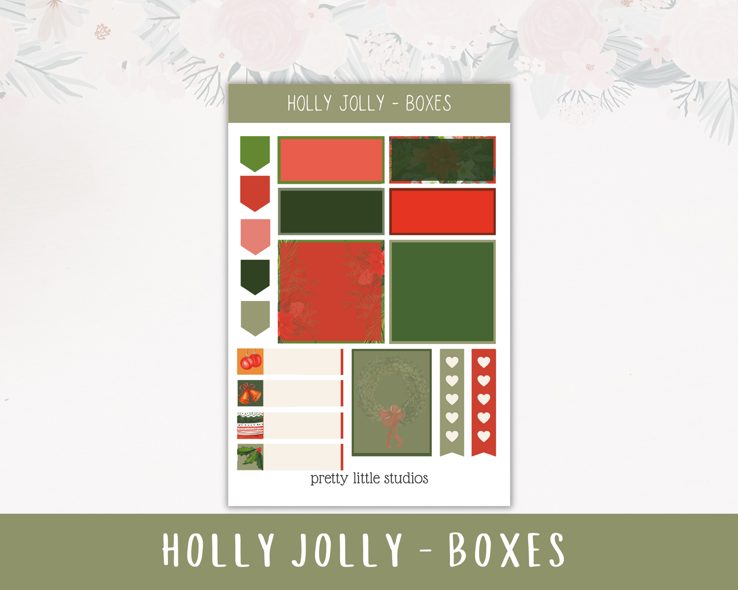 Holly Jolly Christmas Happy Planner Classic Standard Vertical Weekly Sticker Kit