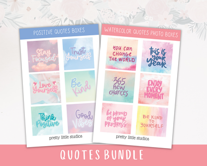 Positive Quotes Photo Boxes Sticker Sheets