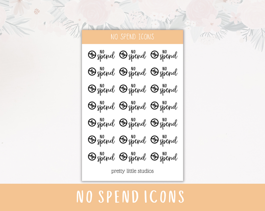 No Spend Icons Stickers