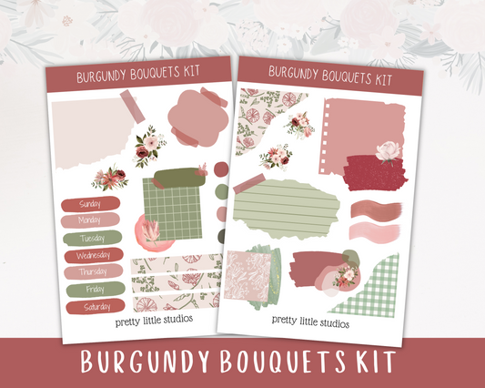 Burgundy Bouquets Journaling Kit