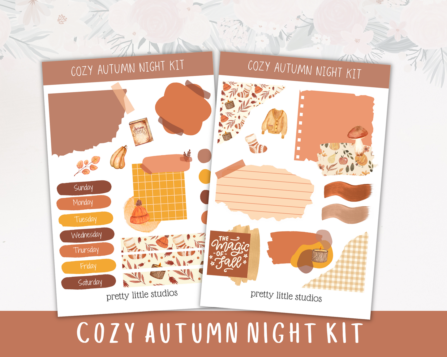 Cozy Autumn Evening Mini Journal Sticker Kit