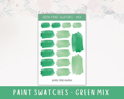 Green Paint Swatches Stickers