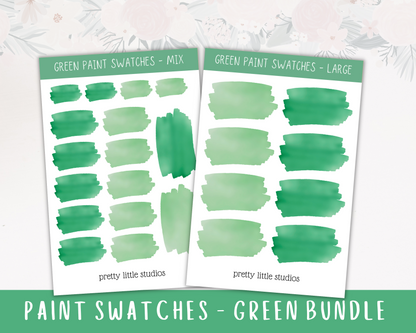 Green Paint Swatches Stickers