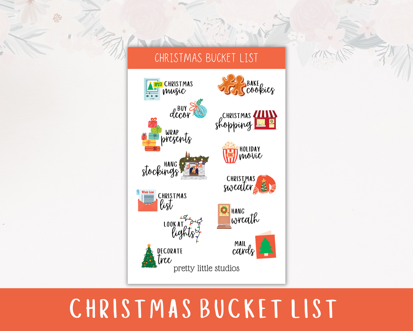 Christmas Bucket List Holiday Decorative Sticker Sheets