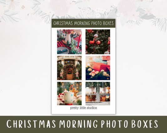 Christmas Morning Photo Boxes Aesthetic Sticker Sheets