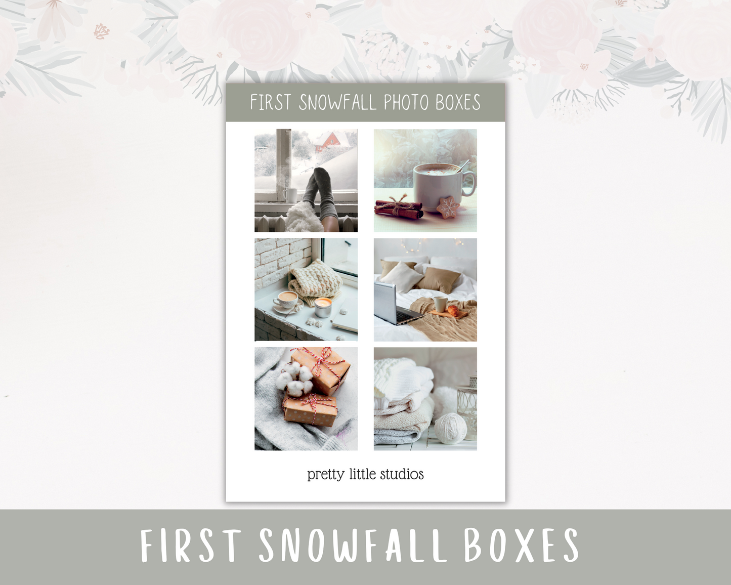 First Snowfall Photo Boxes Aesthetic Sticker Sheets