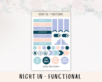 Night In Standard Vertical Happy Planner Classic Weekly Sticker Kit