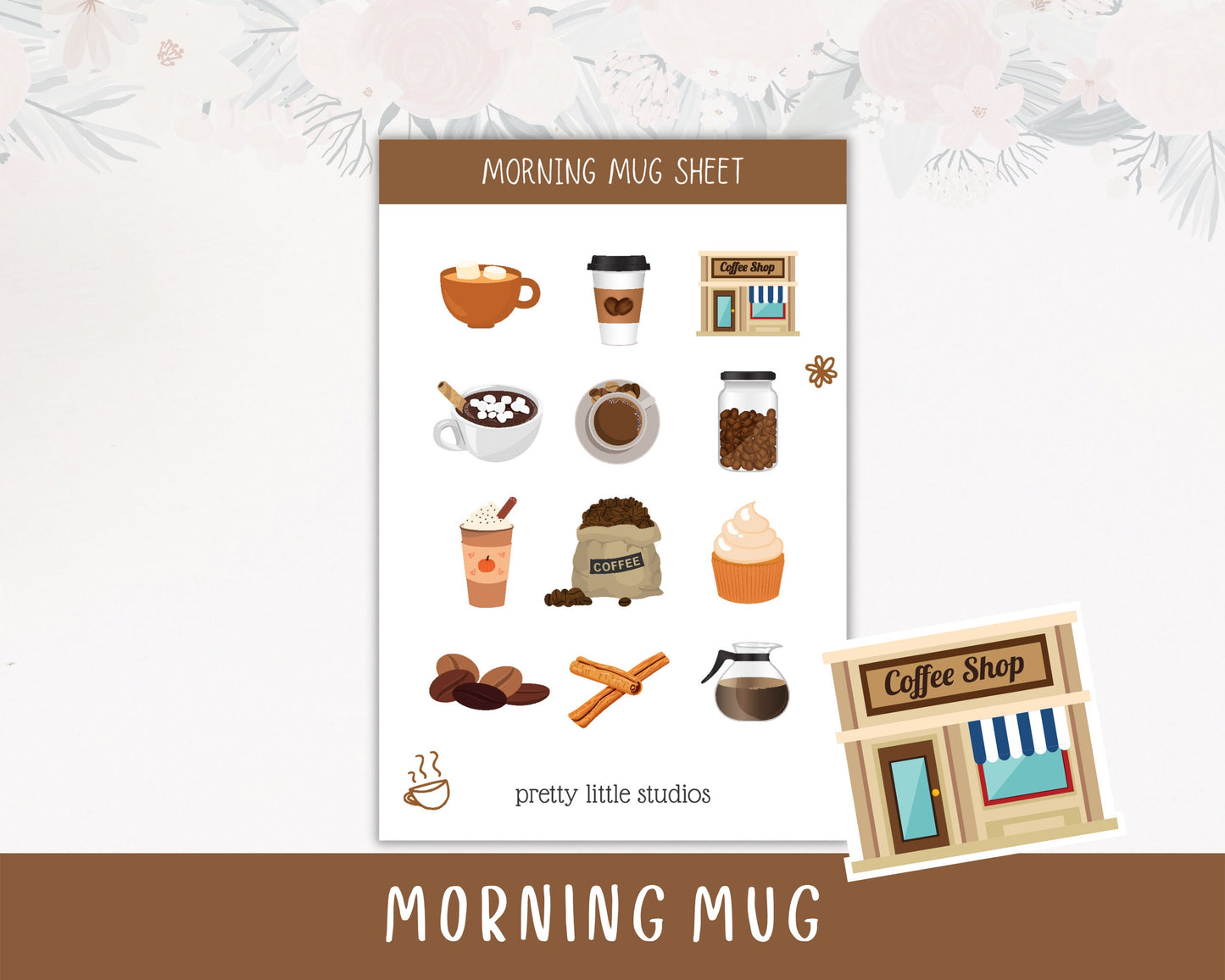 Morning Mug Decorative Sticker Sheets - Bullet Journal Stickers - Planner Stickers - Coffee Shop Stickers - Coffee Stickers