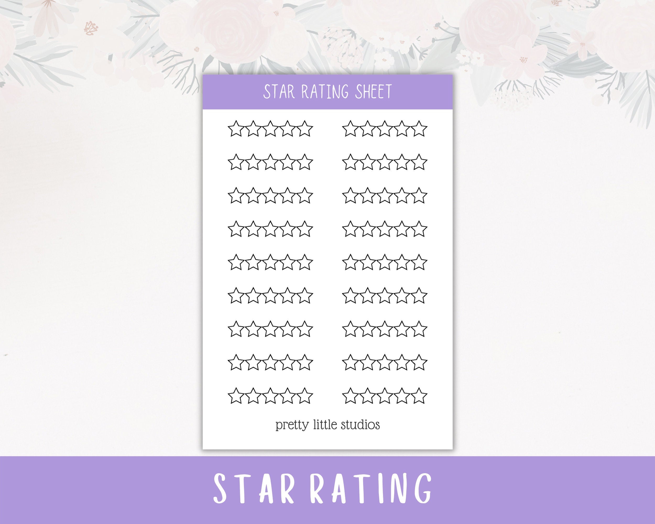 Star Rating Sticker Sheet - Bullet Journal Stickers - Planner Stickers ...