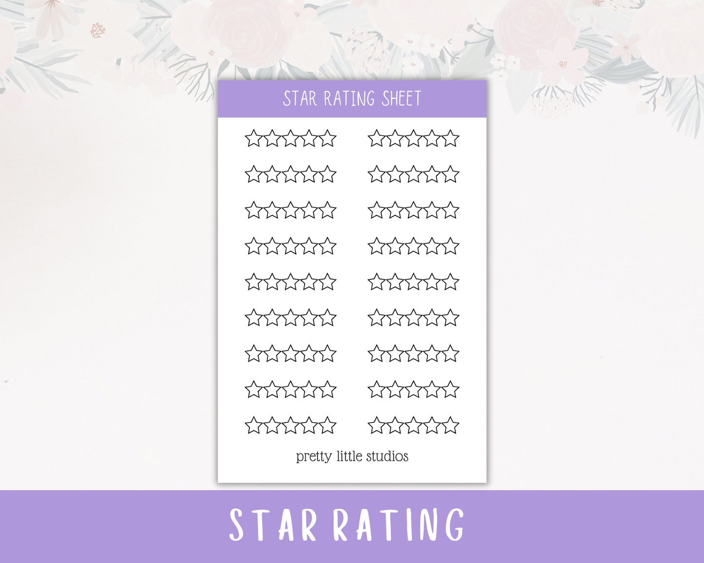 Star Rating Sticker Sheet - Bullet Journal Stickers - Planner Stickers - 5 Stars Stickers