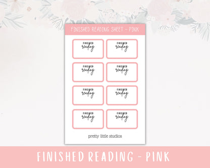 Finished Reading Sticker Sheets - Bullet Journal Stickers - Planner Stickers - Book Stickers
