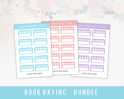 Book Rating Sticker Sheets - Bullet Journal Stickers - Planner Stickers - Book Stickers
