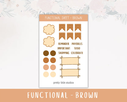 Functional Weekly Spread Sticker Sheets - Bullet Journal Stickers - Planner Stickers - Planning Stickers