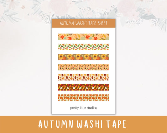 Autumn Washi Decorative Sticker Sheets - Bullet Journal Sticker - Fall Planner Stickers - Washi Stickers - Autumn Stickers - Fall Stickers