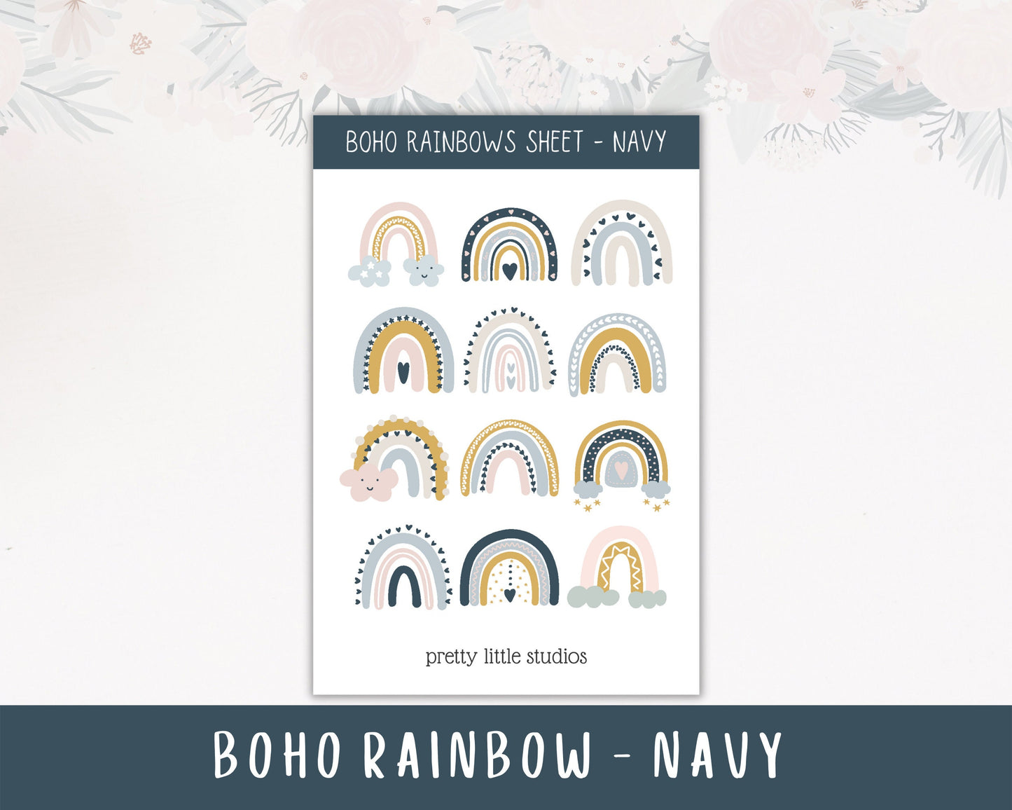 Boho Rainbow Decorative Sticker Sheets - Bullet Journal Stickers - Planner Stickers - Decorative Stickers - Rainbow Stickers