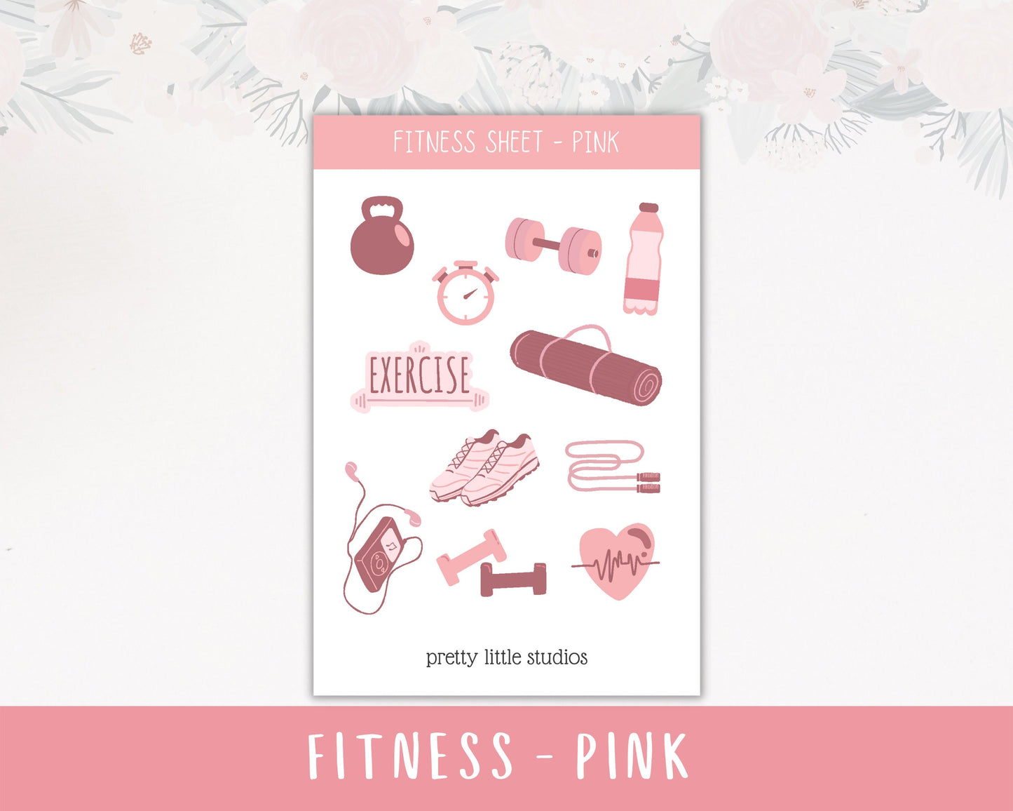 Fitness & Workout Sticker Sheet - Bullet Journal Stickers - Planner Stickers - Fitness Stickers