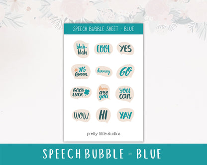 Speech Bubble Inspired Decorative Sticker Sheets - Bullet Journal Stickers - Planner Stickers - Decorative Stickers - Sayings Stickers