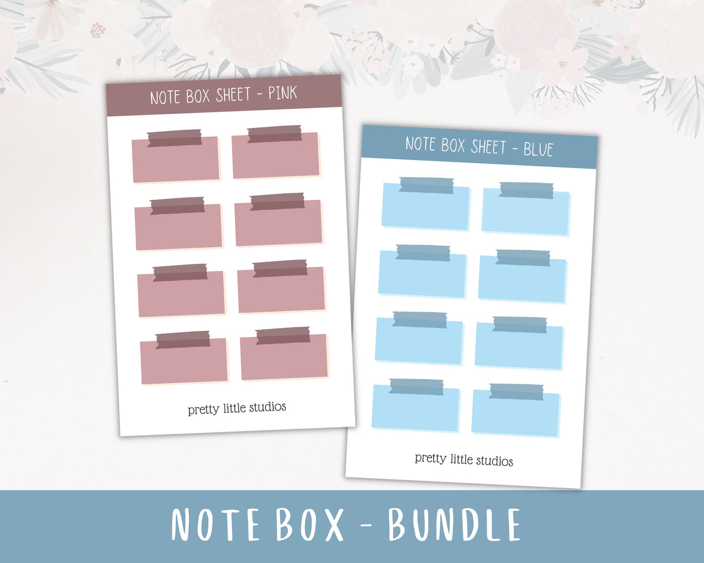 Note Box Sticker Sheets - Bullet Journal Stickers - Planner Stickers - Note Taking Stickers