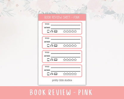 Book Review Sticker Sheets - Bullet Journal Stickers - Planner Stickers - Review Stickers - Book Reviews