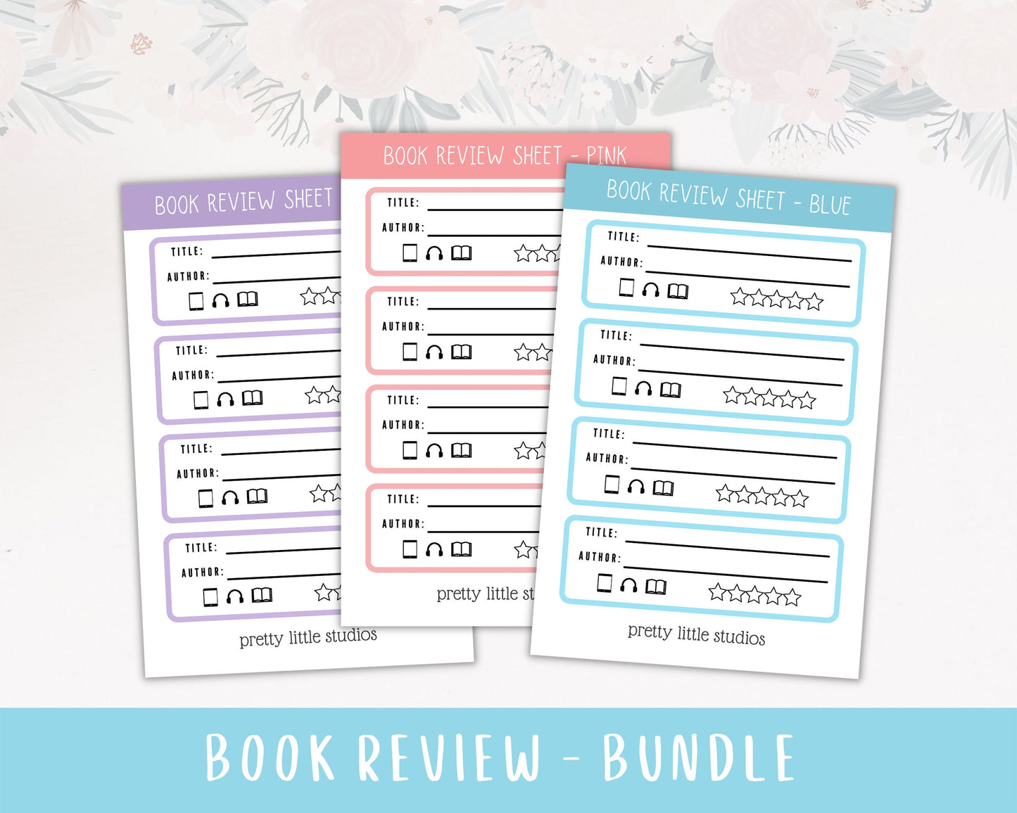 Book Review Sticker Sheets - Bullet Journal Stickers - Planner Stickers - Review Stickers - Book Reviews