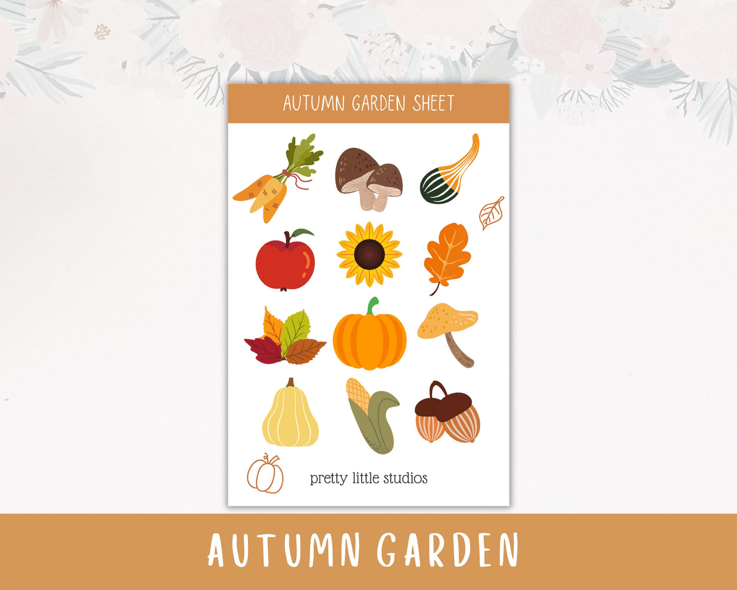Autumn Garden Decorative Sticker Sheets - Bullet Journal Stickers - Planner Stickers - Autumn Stickers - Fall Harvest Stickers