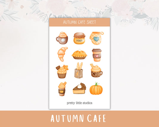 Autumn Café Decorative Sticker Sheets - Bullet Journal Stickers - Planner Stickers - Autumn Stickers - Café Stickers