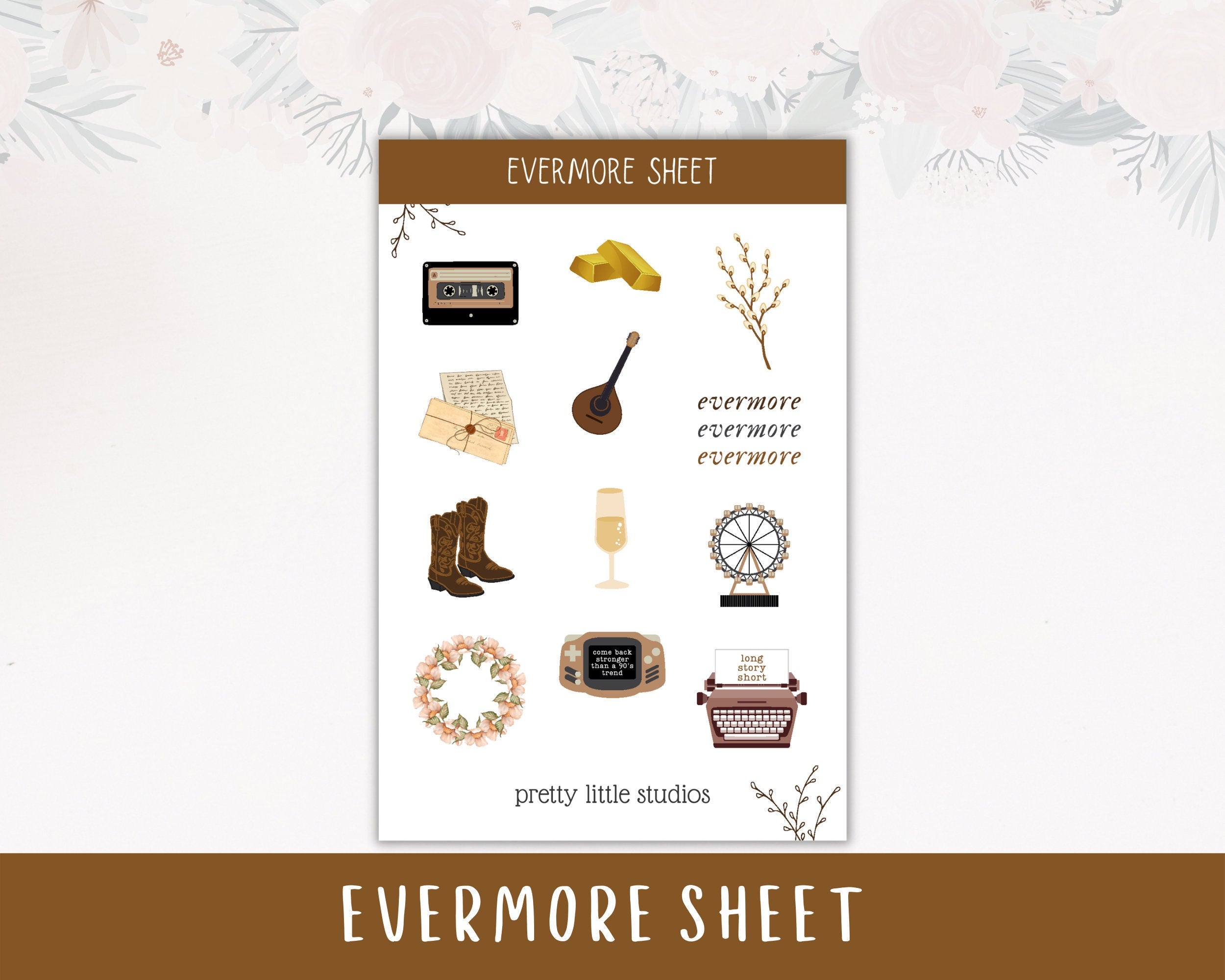 Ever More Sticker Evermore Album Decorative Sticker Sheets - Taylor Swift Stickers - Eve ...