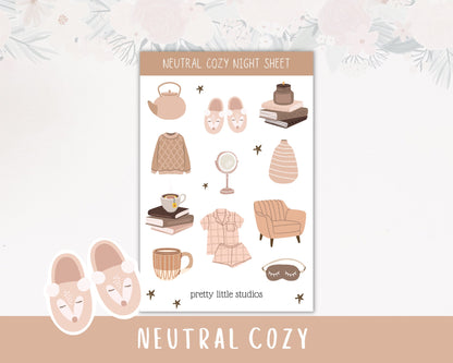 Neutral Cozy Decorative Sticker Sheets - Bullet Journal Stickers - Planner Stickers - Cozy Stickers - Neutral Bujo