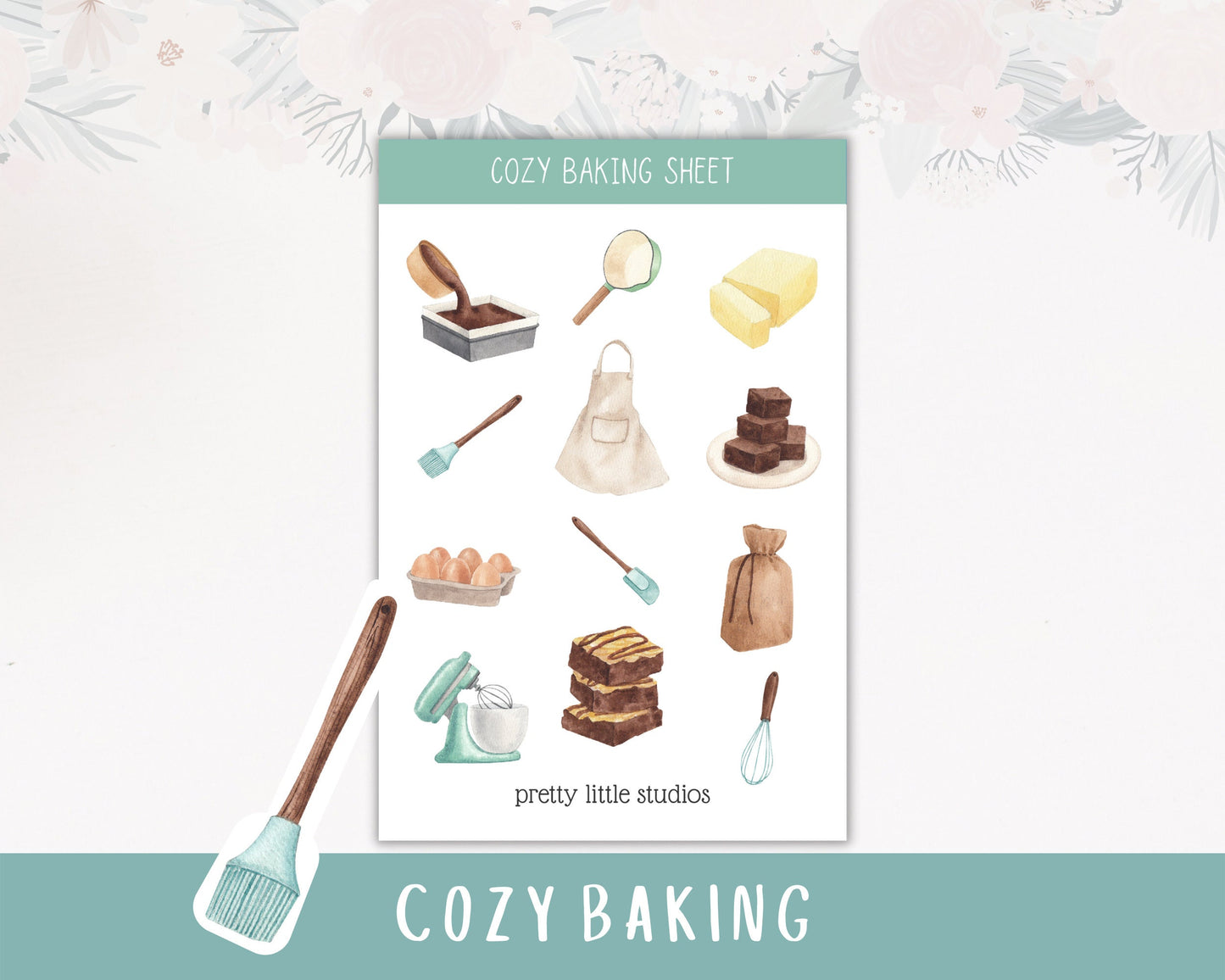 Cozy Baking Decorative Sticker Sheets - Bullet Journal Stickers - Planner Stickers - Dessert Stickers - Baking Stickers