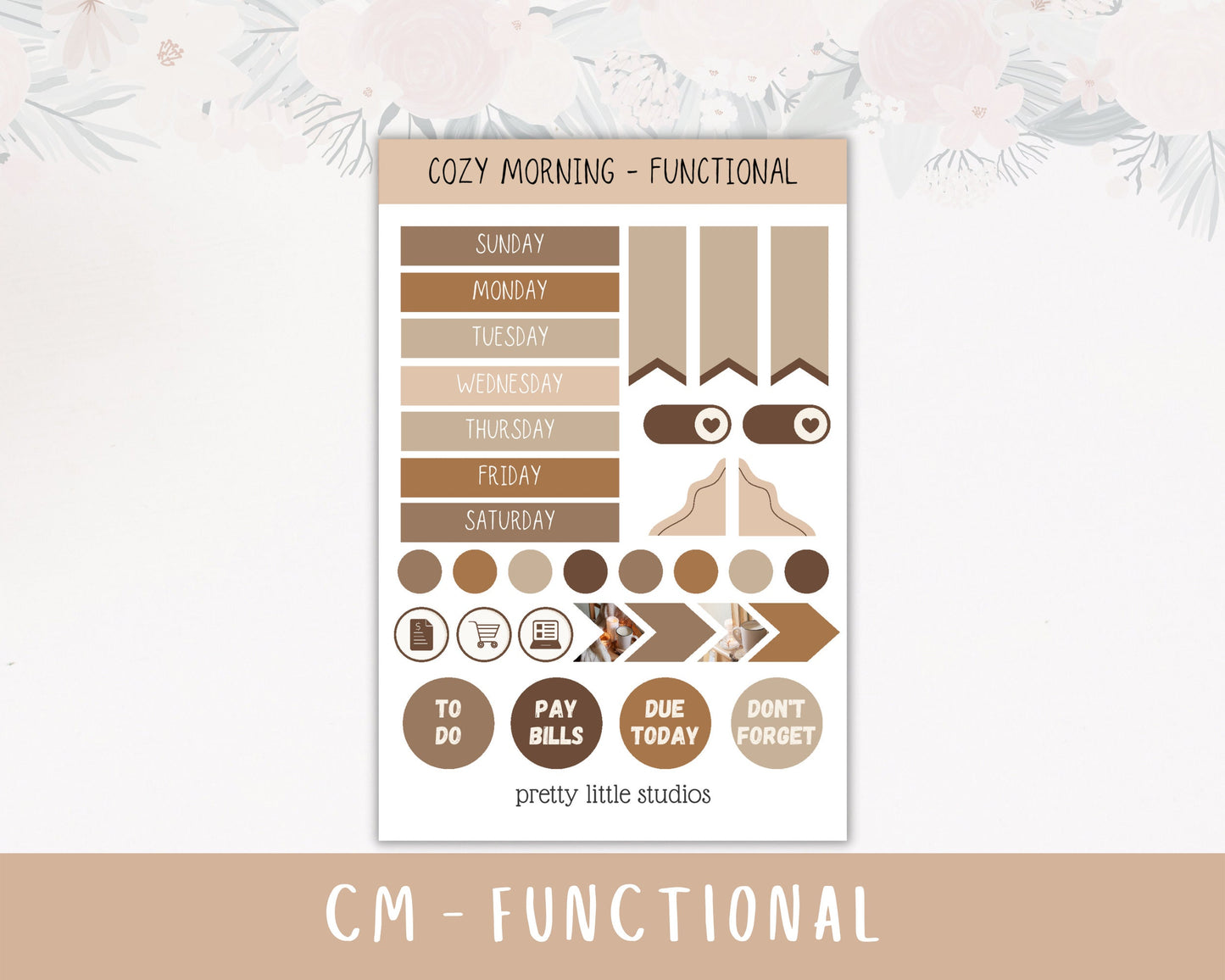 Cozy Morning Planner Sticker Kit - Coffee Stickers - Happy Planner Stickers - Planner Stickers Kit