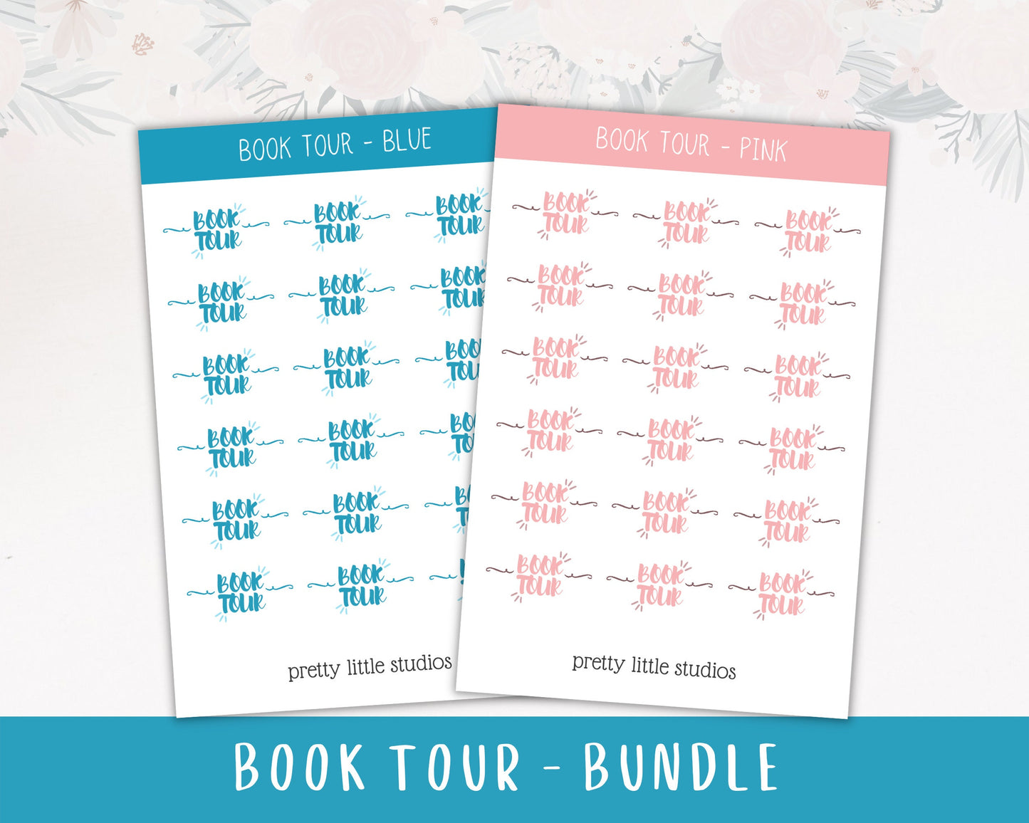Book Tour Sticker Sheet - Reading Journal Stickers - Book Planner Stickers - Bookstagram Stickers