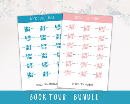 Book Tour Sticker Sheet - Reading Journal Stickers - Book Planner Stickers - Bookstagram Stickers