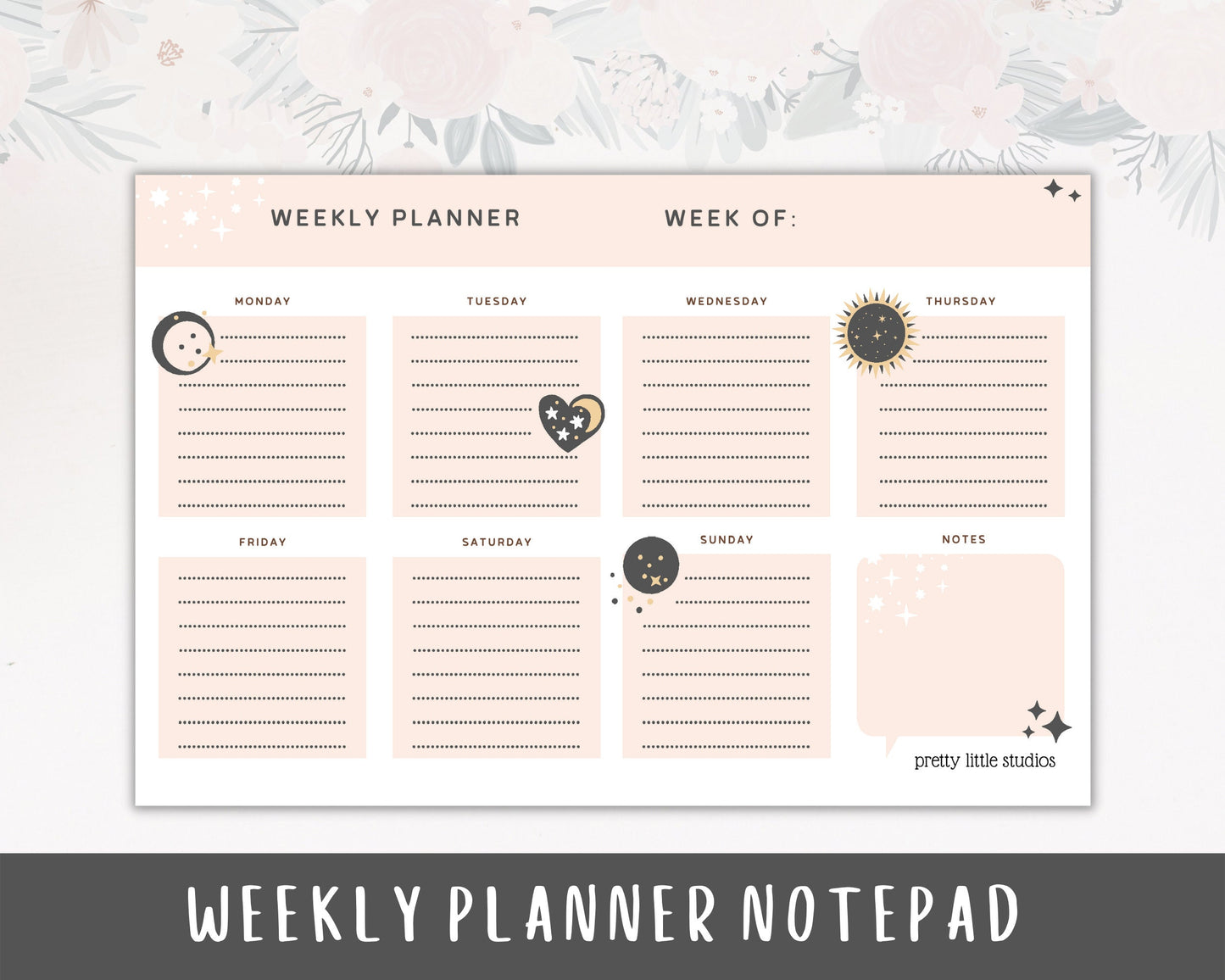 Weekly Planner Notepad - Notepad Planner - Office Planner - Weekly Planner